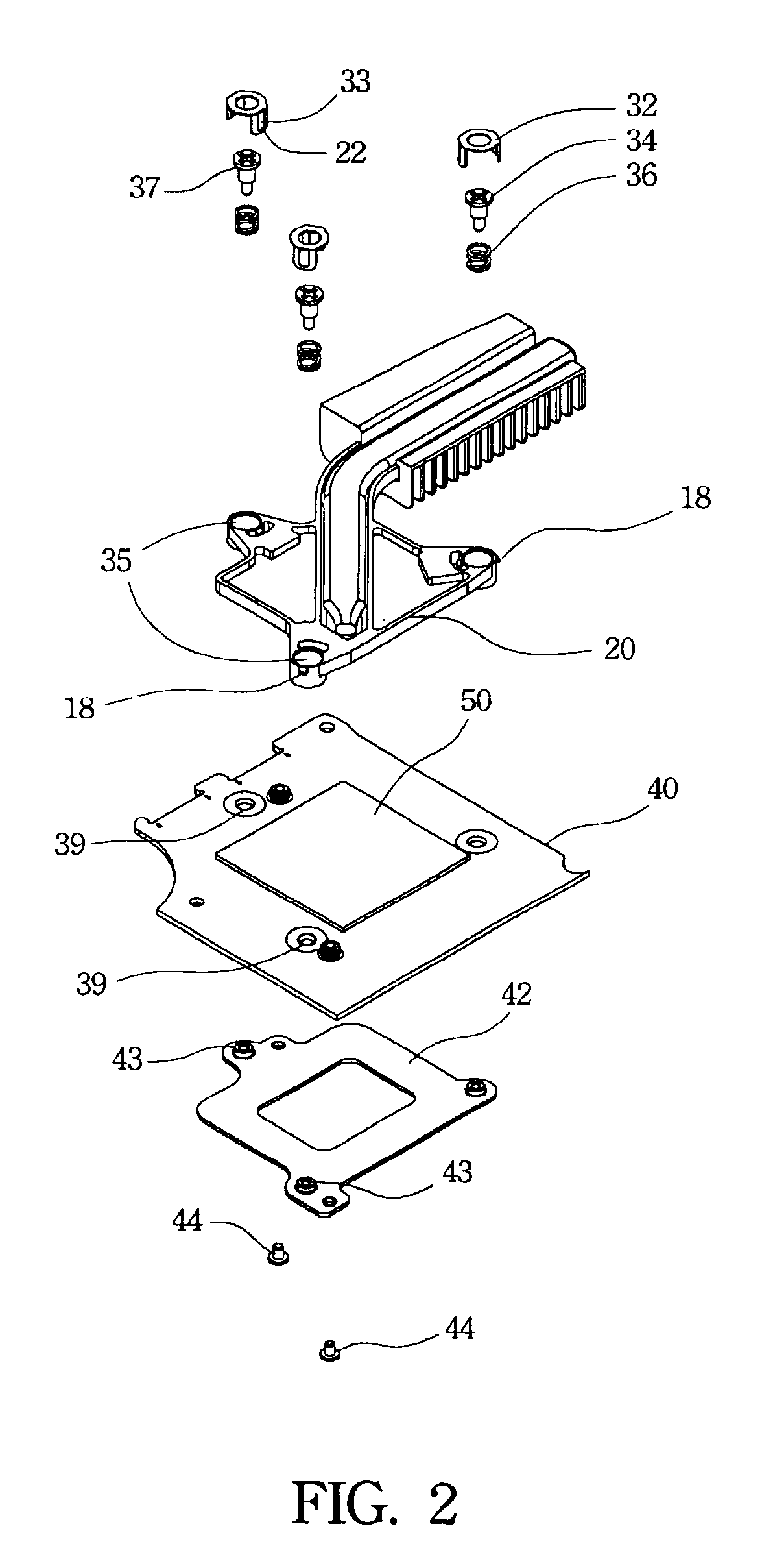 Fixing structure for dissipation device