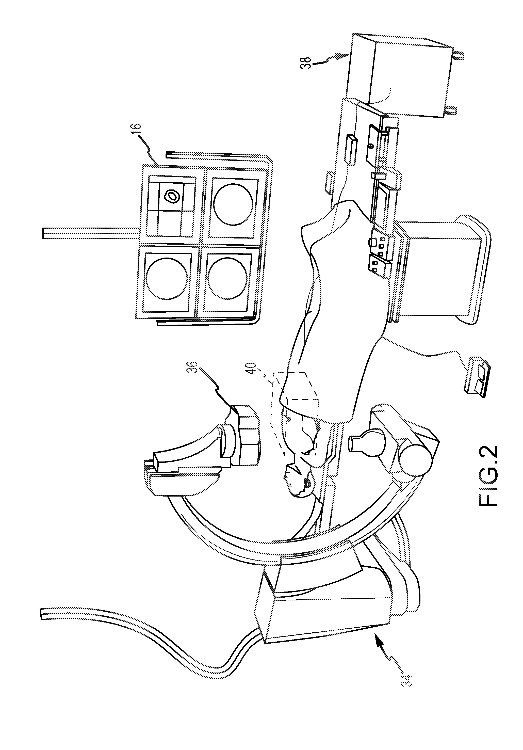 Method for detecting contact with the wall of a region of interest
