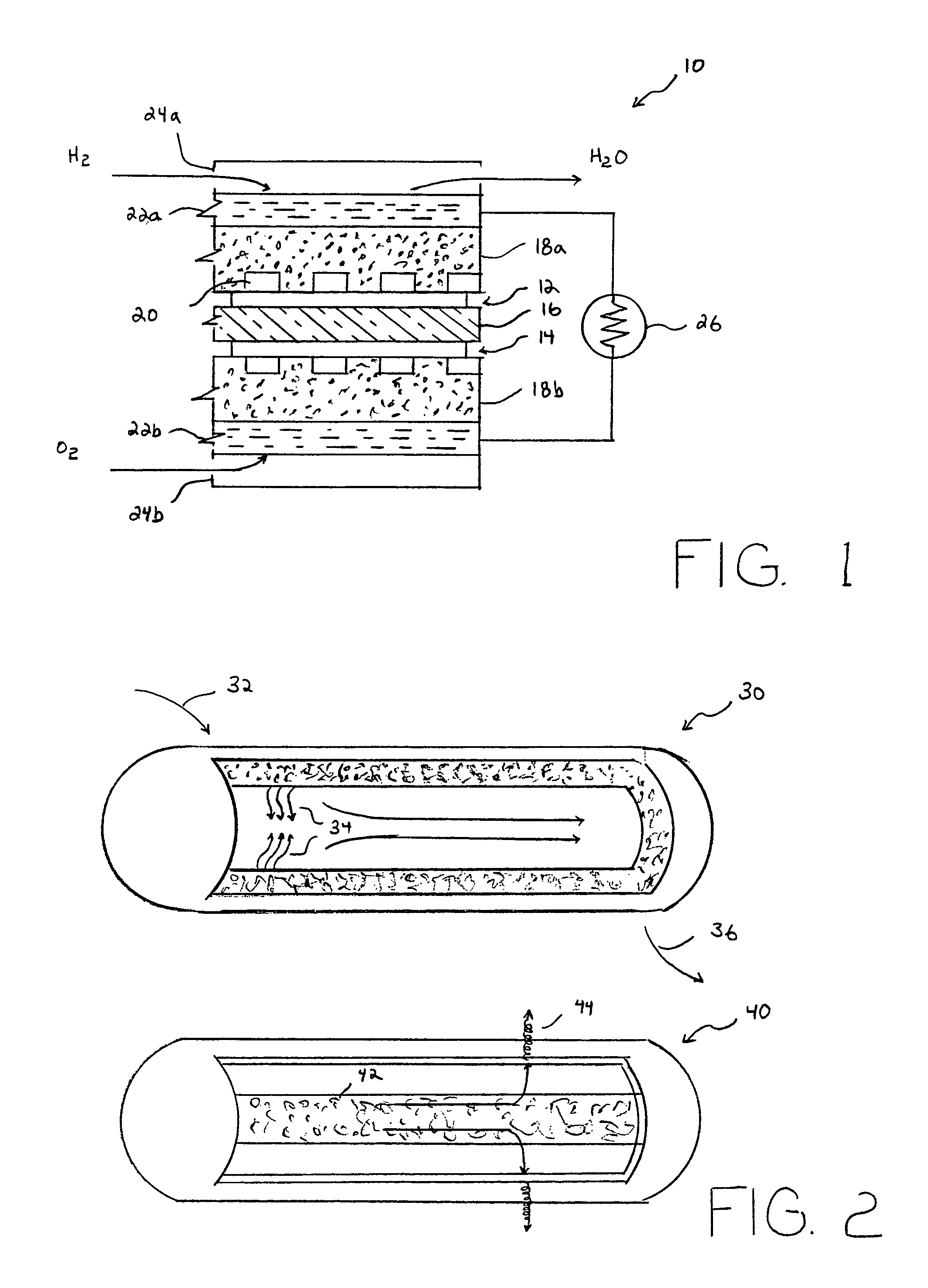 Fuel cell having an integrated, porous thermal exchange mechanism