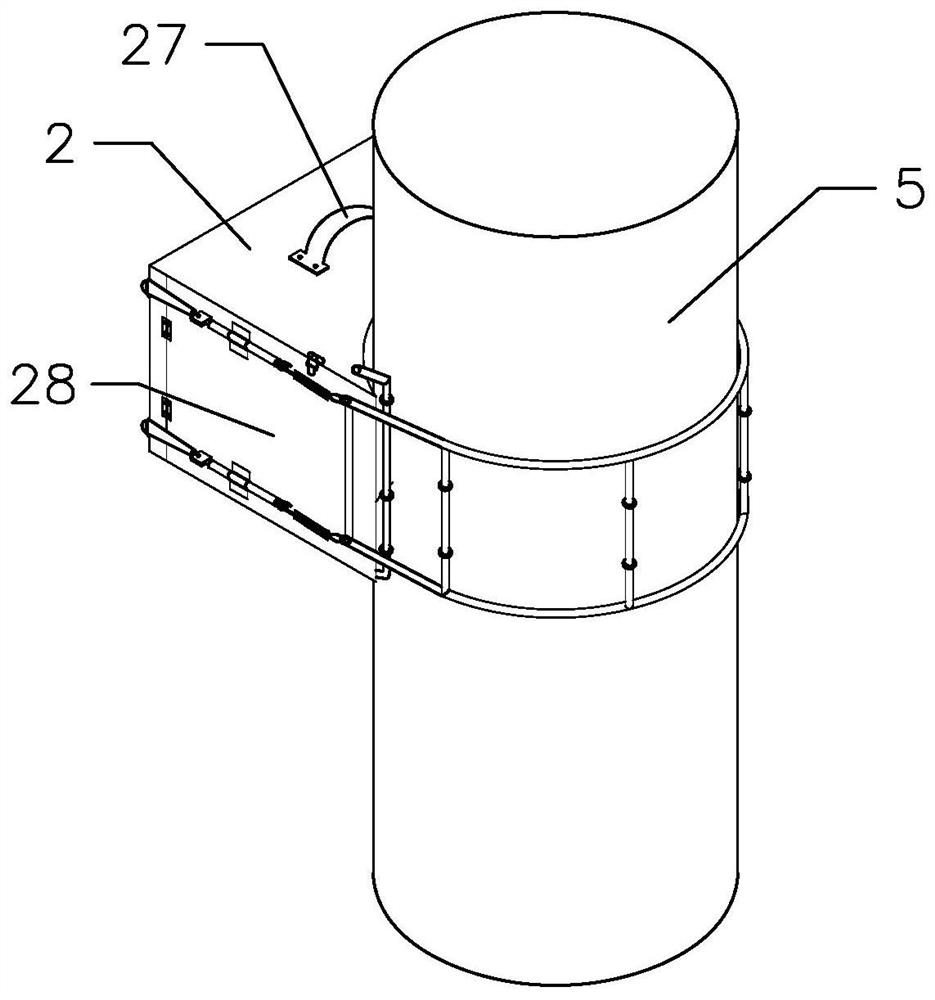 A pole reflective film pasting device