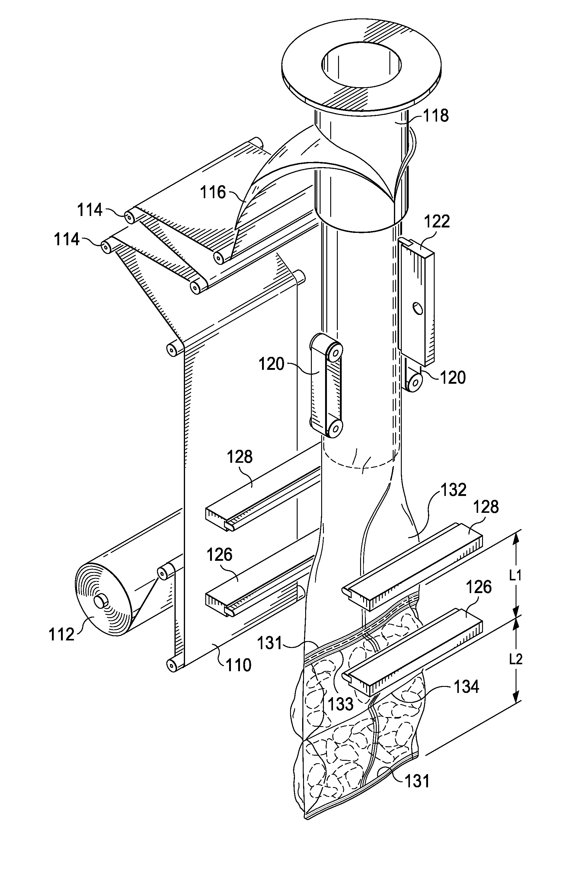 Method and apparatus for producing multi-compartment packages