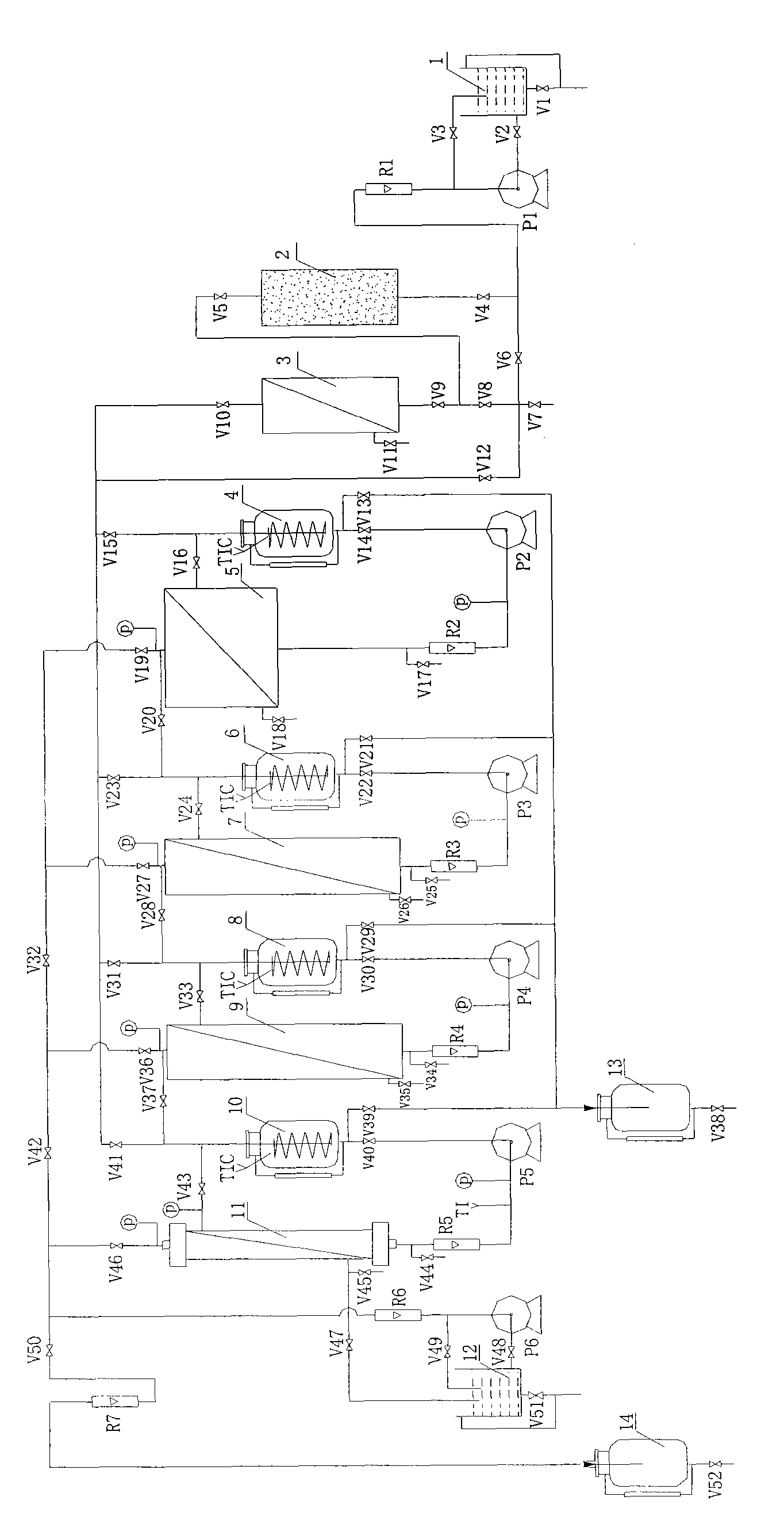 Multifunctional membrane separation device for treating pulping and paper-making waste water and separation method thereof