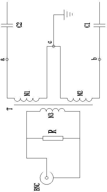 Capacitor partial discharge coupling and denoising sensor