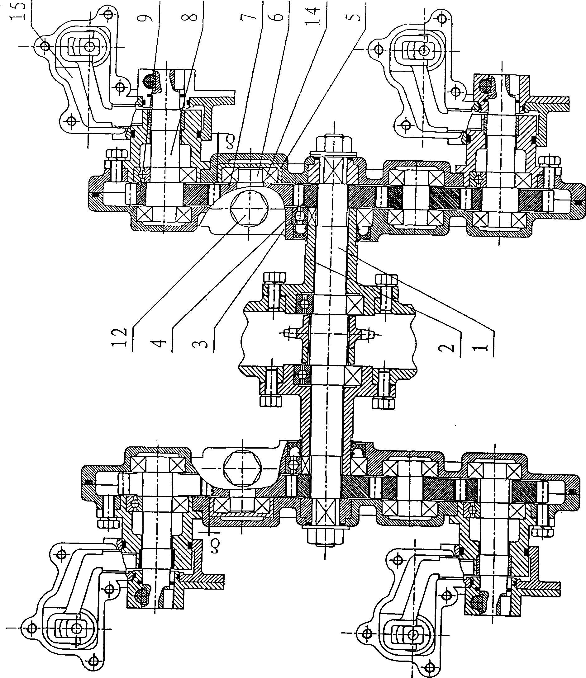 Pitch-play-removing elliptic gear transmission system separately inserting mechanism