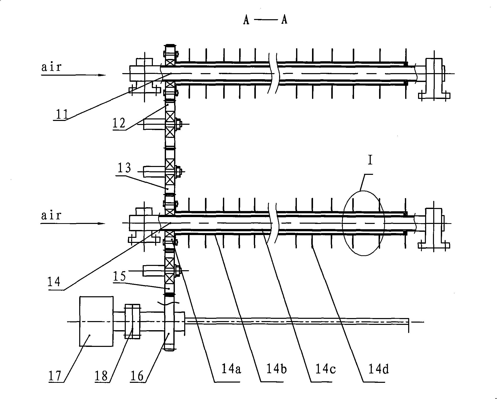 Disturbance combustion-supporting device for waste incinerator