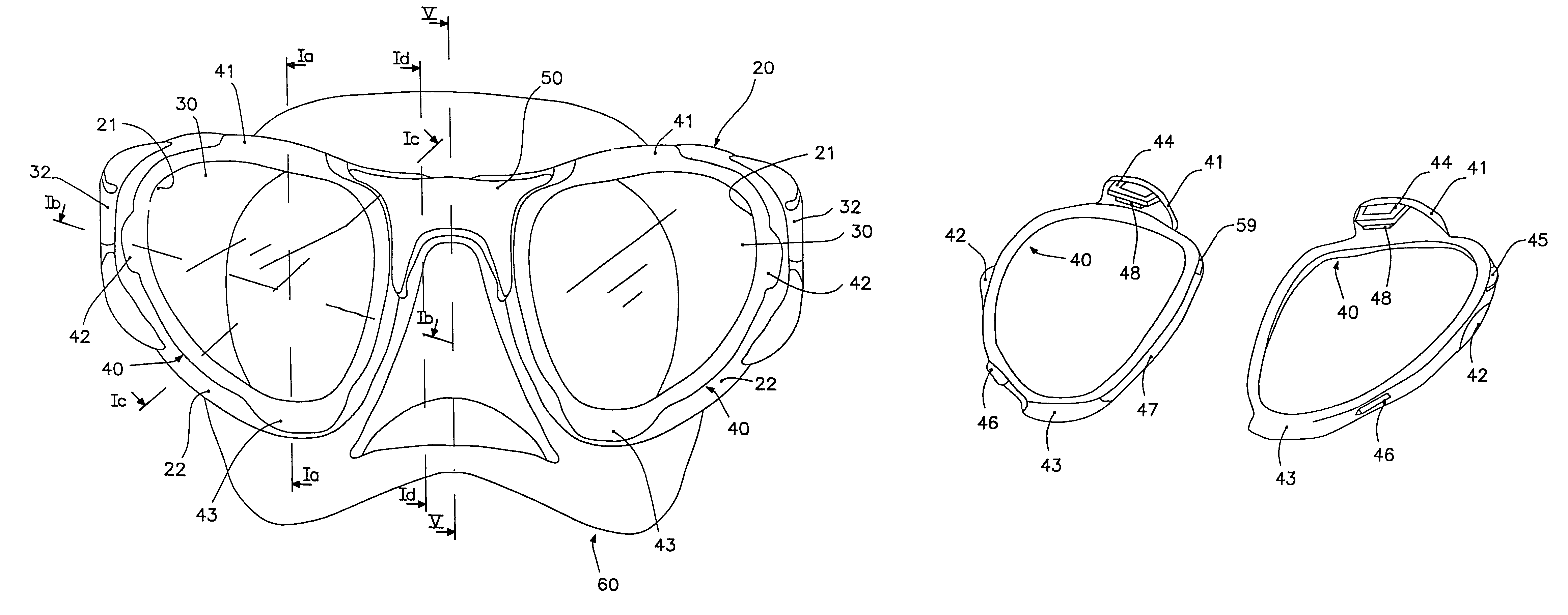 Scuba diving mask with corrective lenses