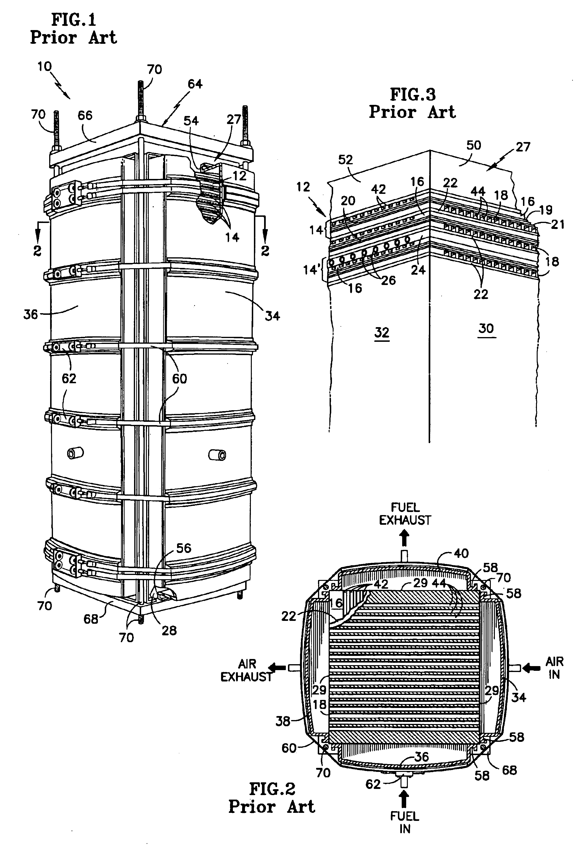 One piece sleeve gas manifold for cell stack assemblies such as fuel cells