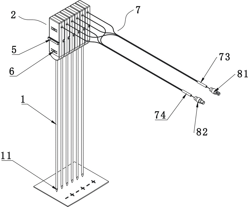 Radio frequency ablation array needle