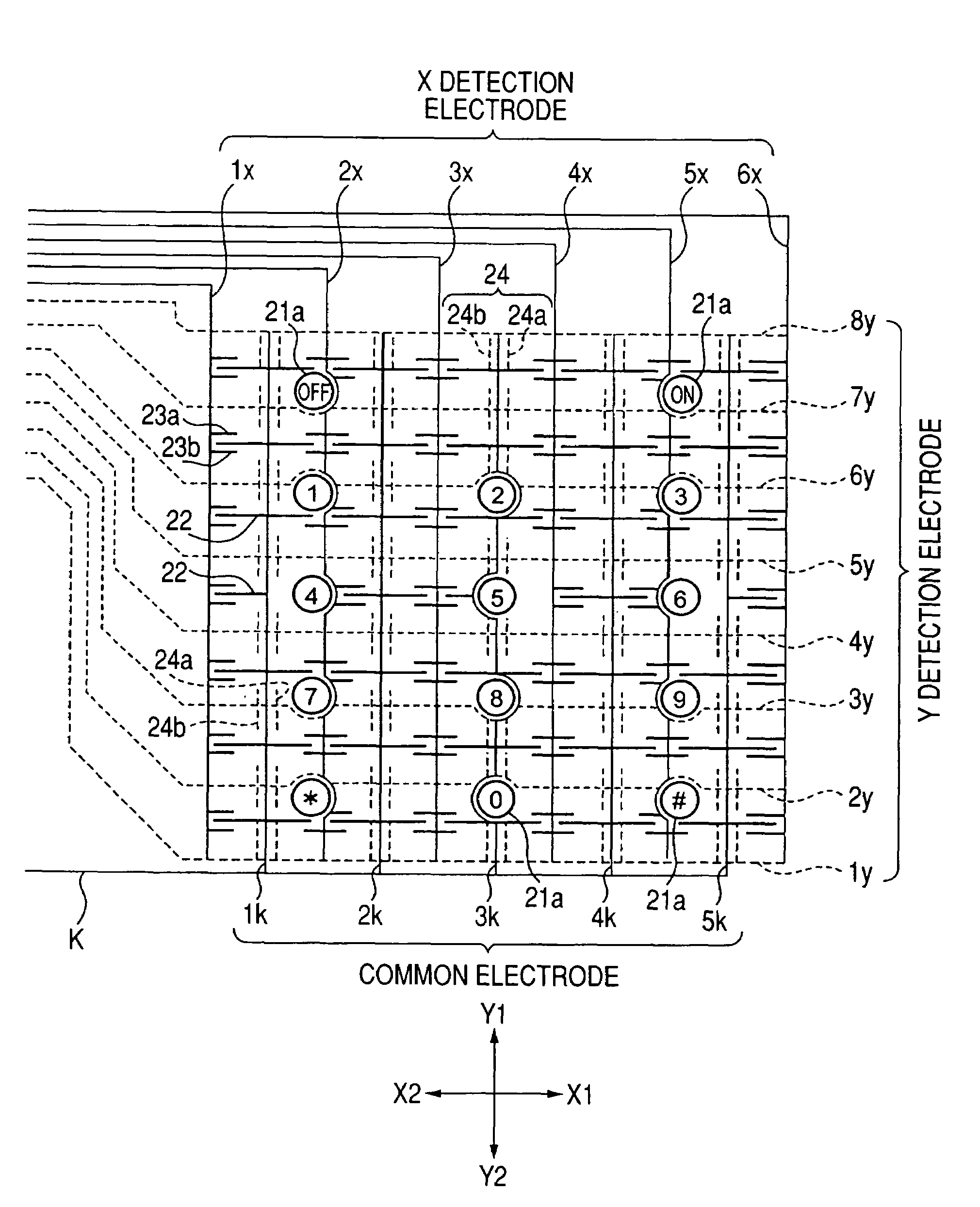 Capacitive coordinate detection device