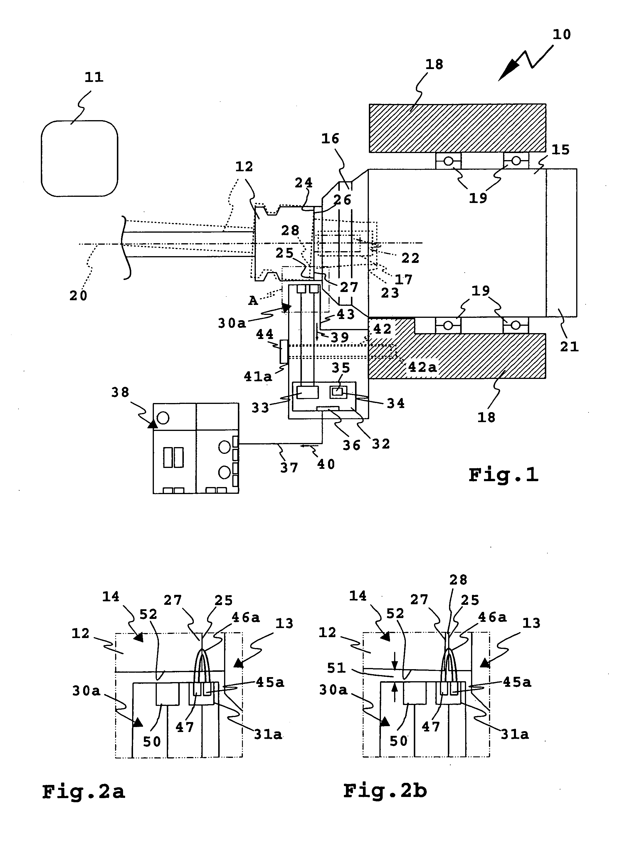 Method and an engagement sensor device for engagement measurement for a machine tool
