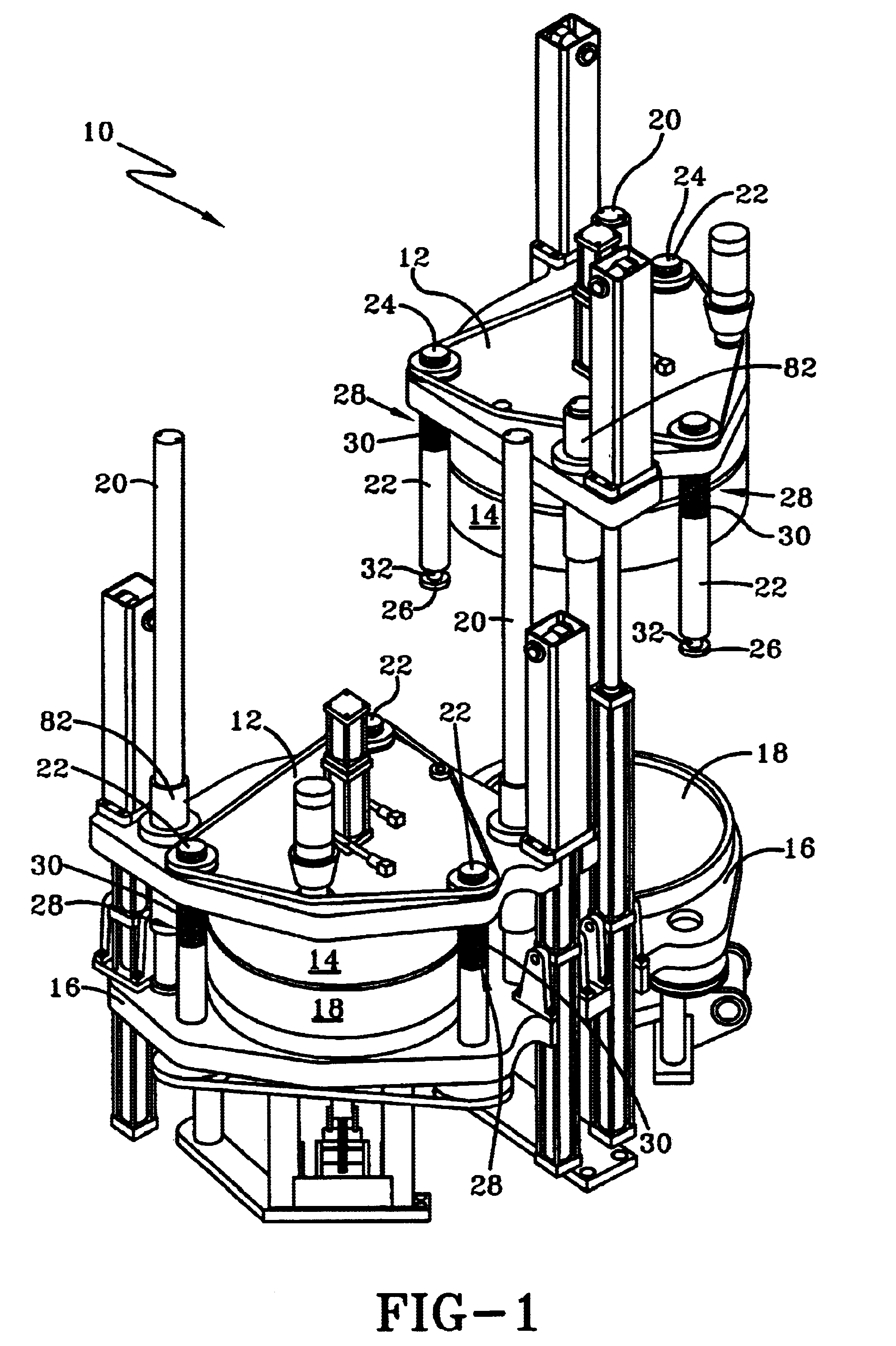 Apparatus and method for locking a tire vulcanizing press