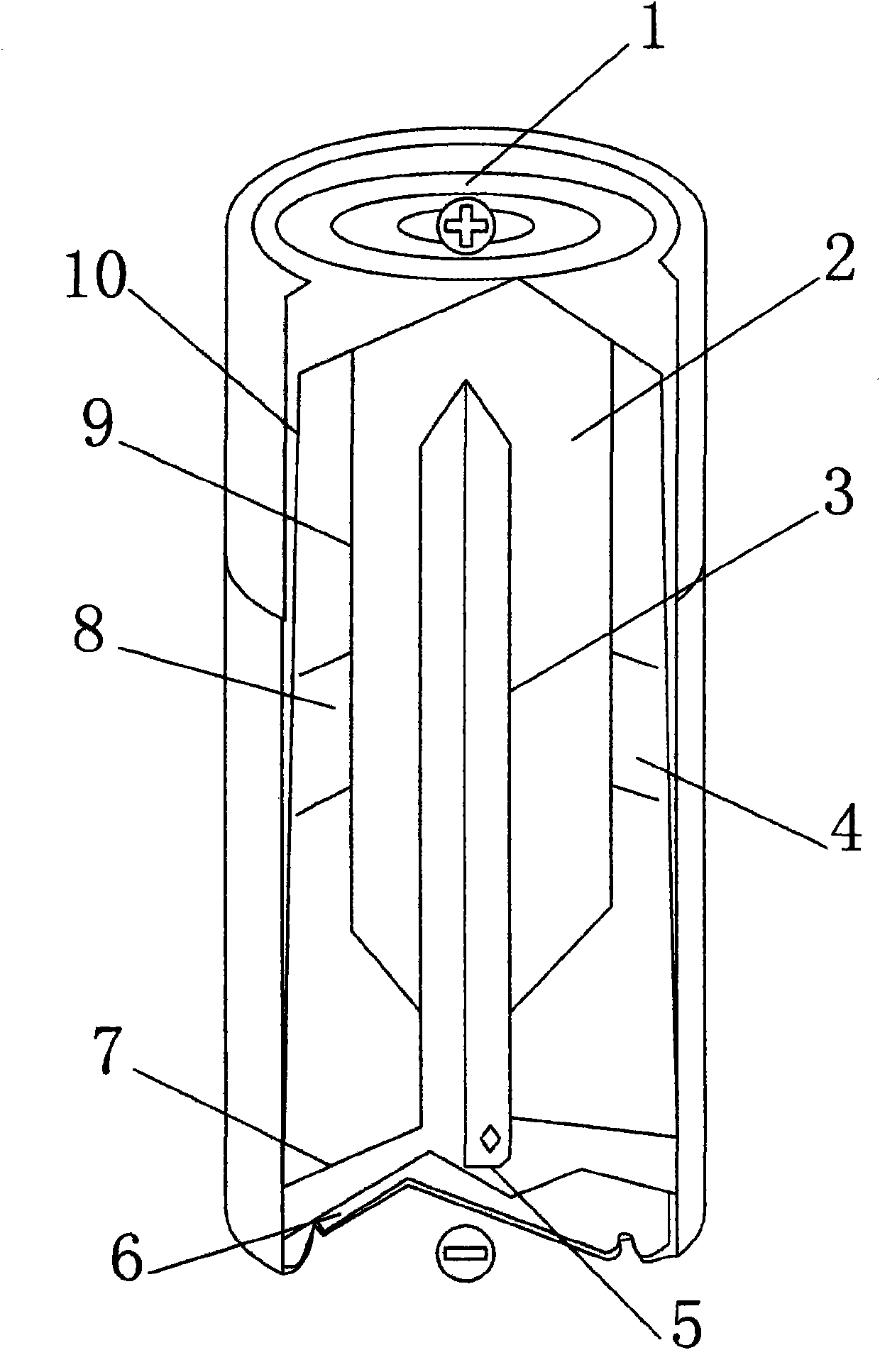 Efficient and energy-saving alkaline dry battery