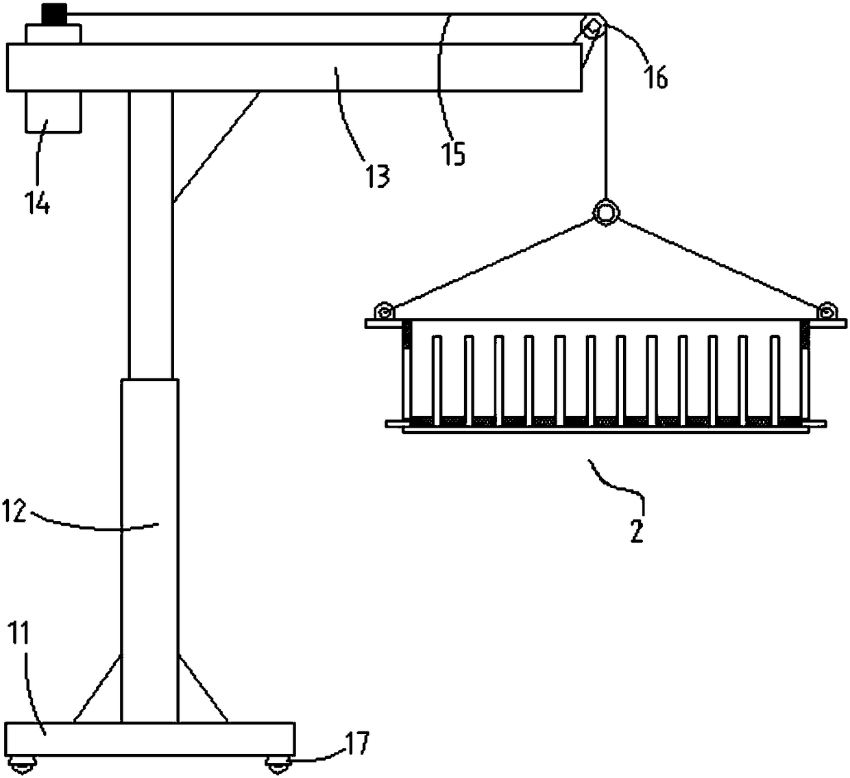 Transporting mechanism for long shear blade