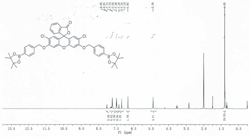 Fluorescent probe molecule for detecting hydrogen peroxide and preparation method thereof