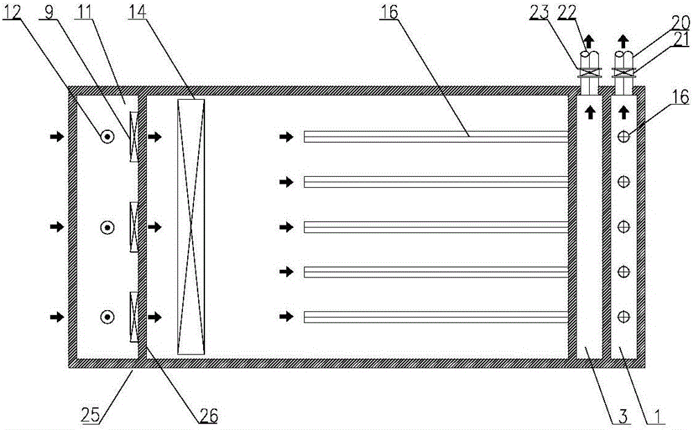 Downward flow and upward flow inclined board air floatation-precipitation solid-liquid separating device