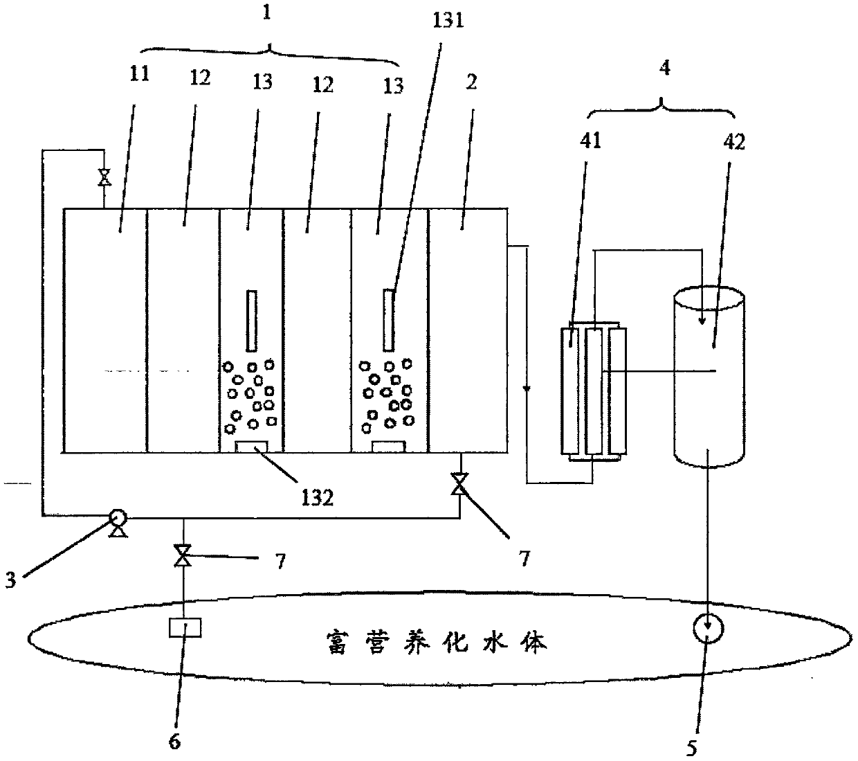 Water body eutrophication control system and method