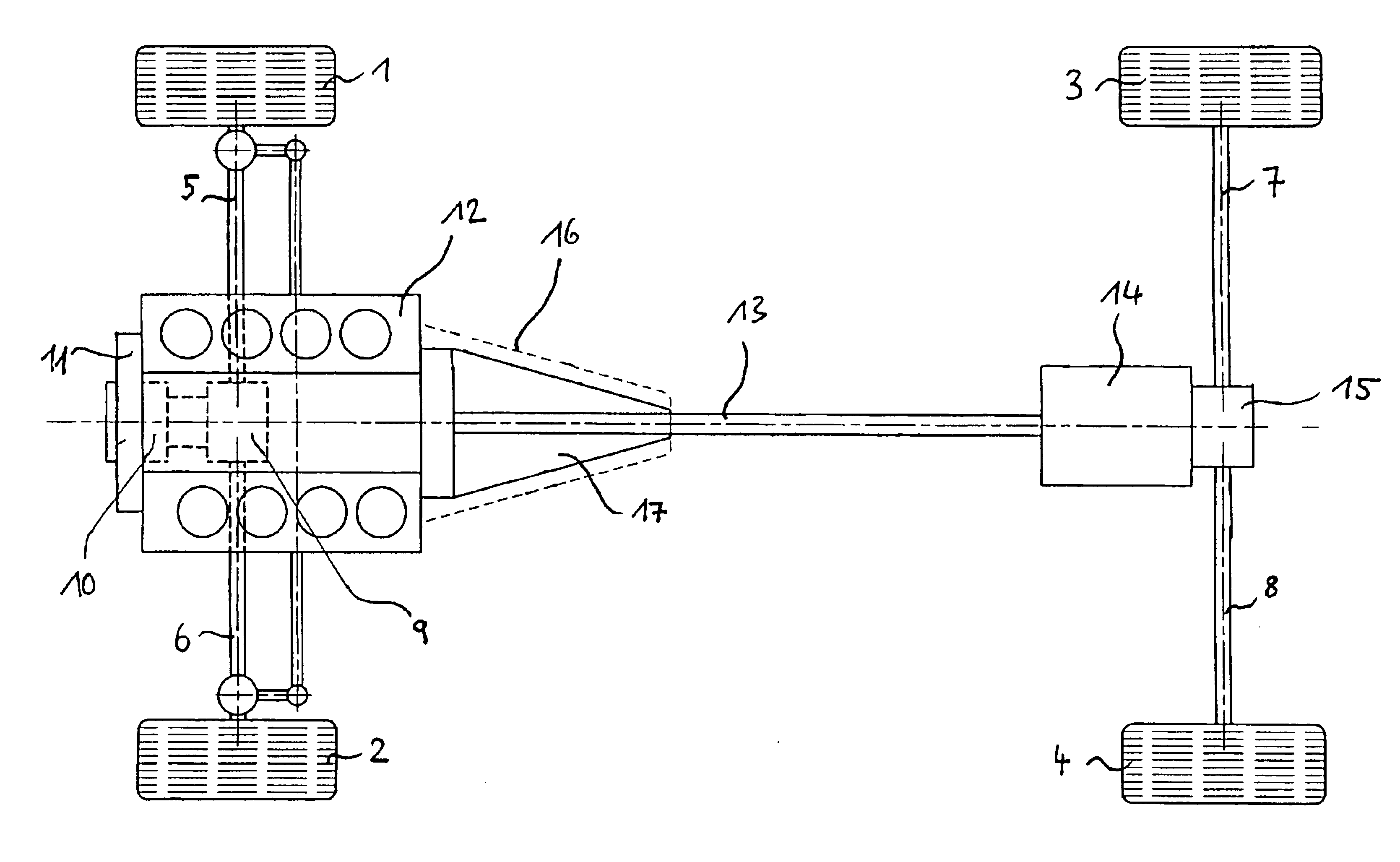 Vehicle having an internal combustion engine and a fuel cell and method of making a vehicle