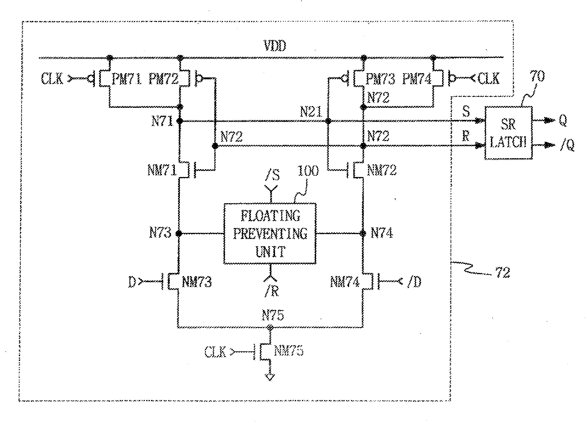 Sense amplifier circuit and sense amplifier-based flip-flop having the same
