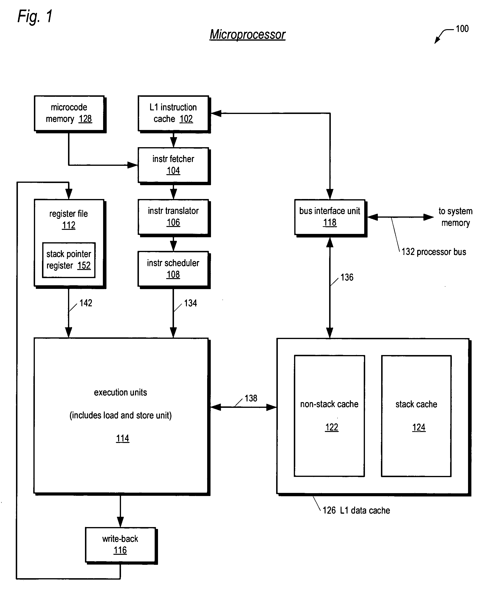 Microprocessor with variable latency stack cache