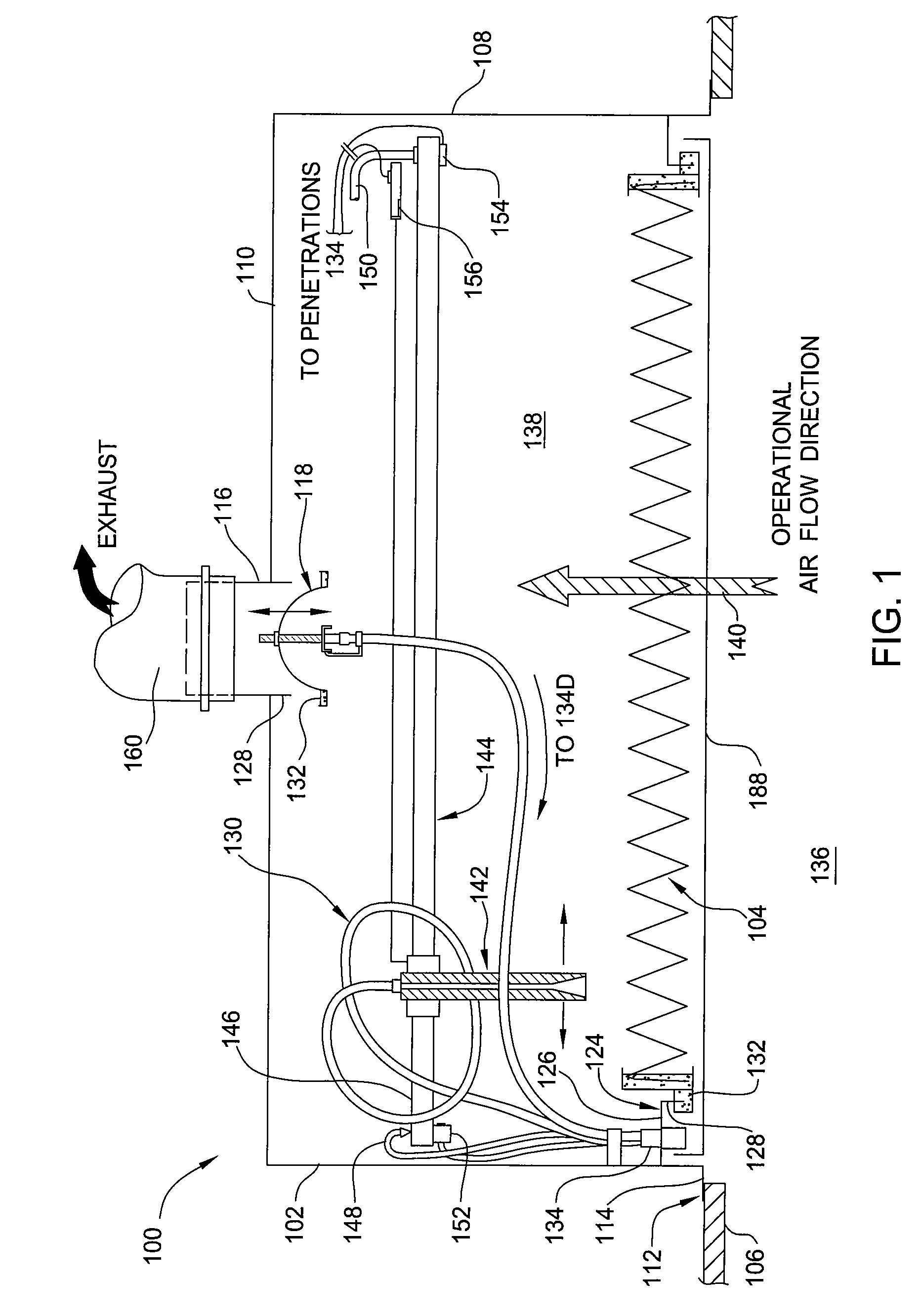 Exhaust filter module with mechanically positionable scan probe