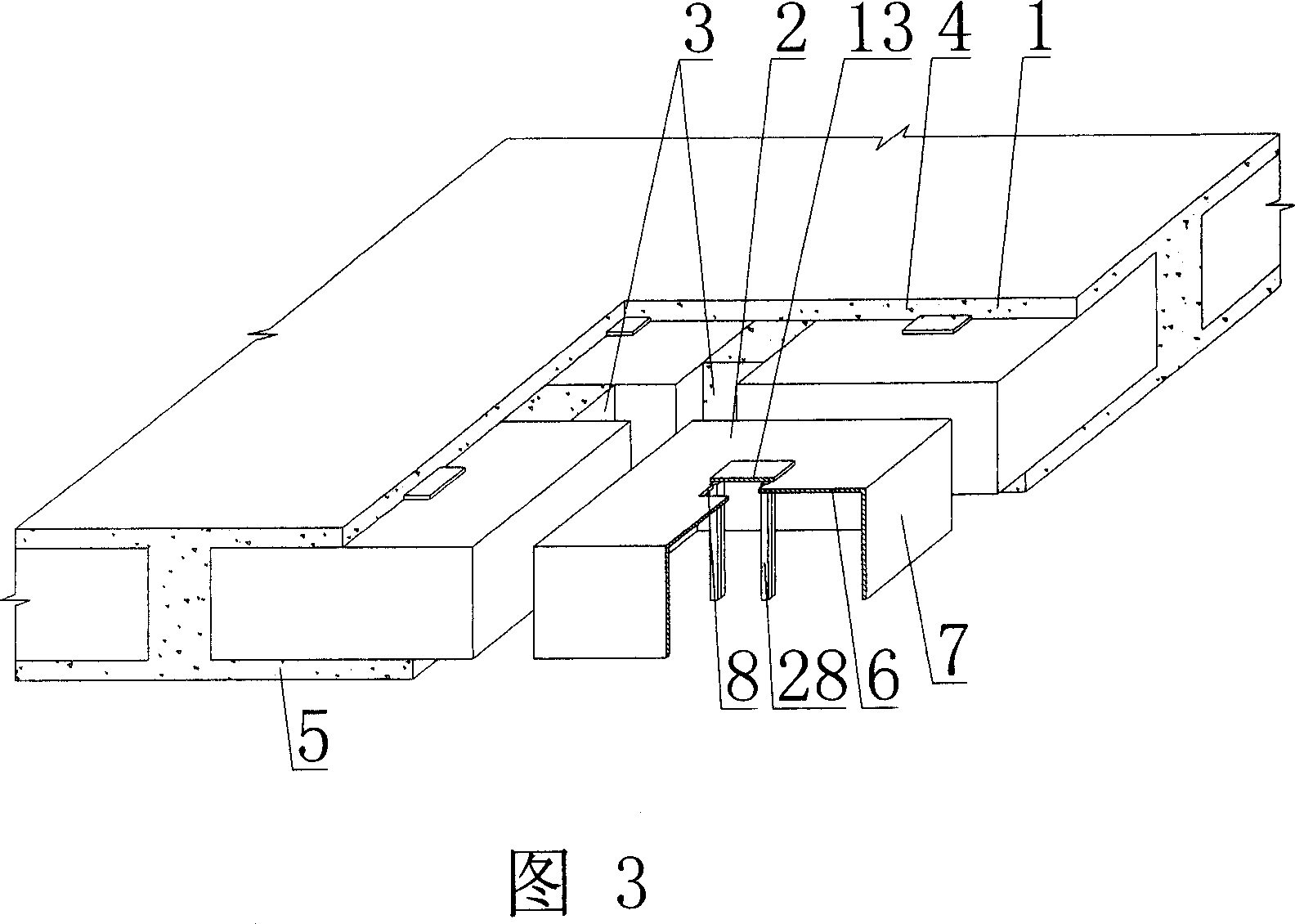 Hollow slab of concrete cast in-site