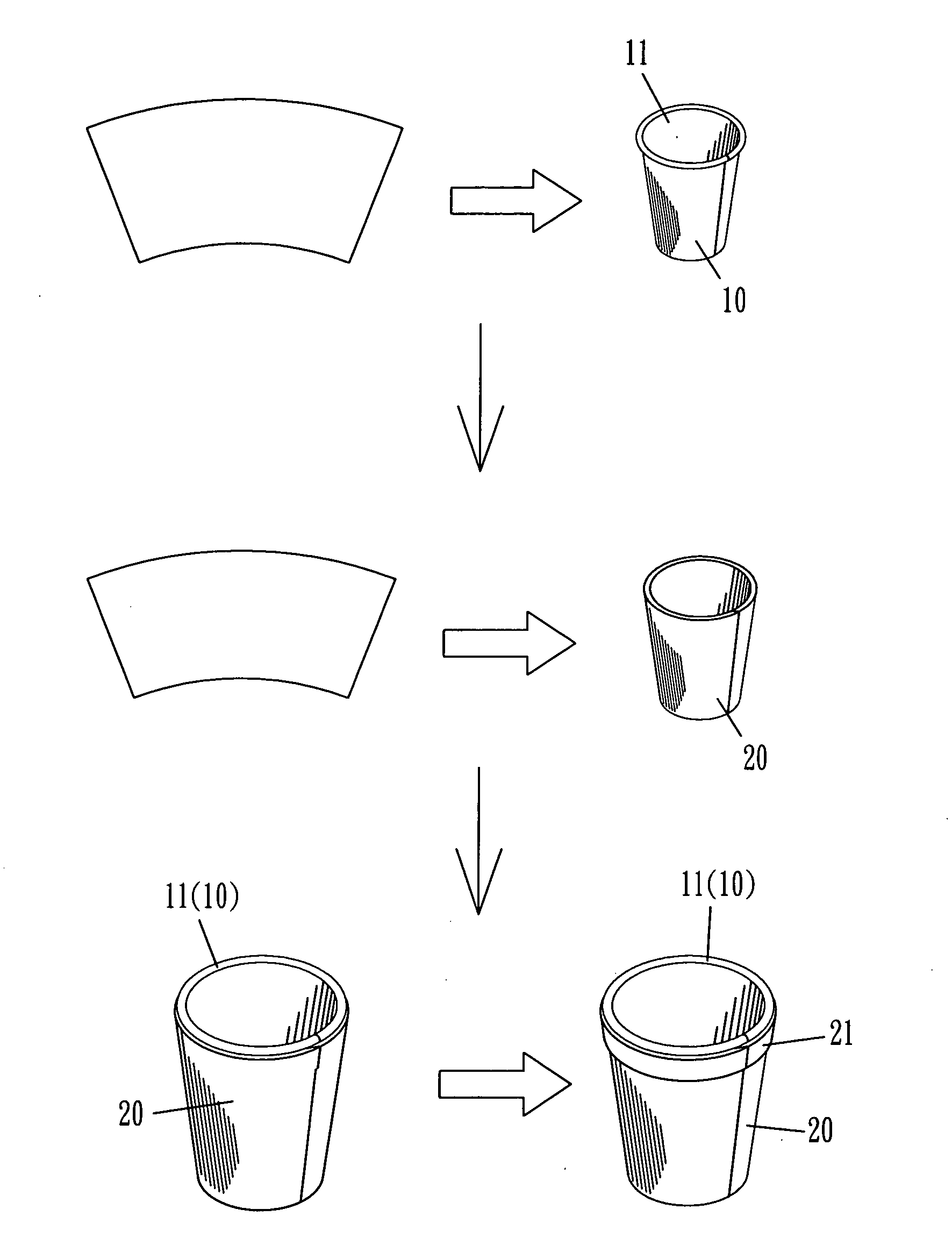 Bio-degradable cup and method for making the same