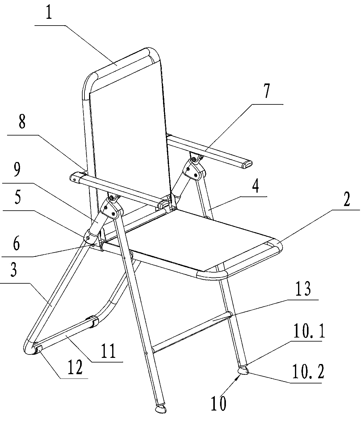 Folding chair and alumium section used by folding chair