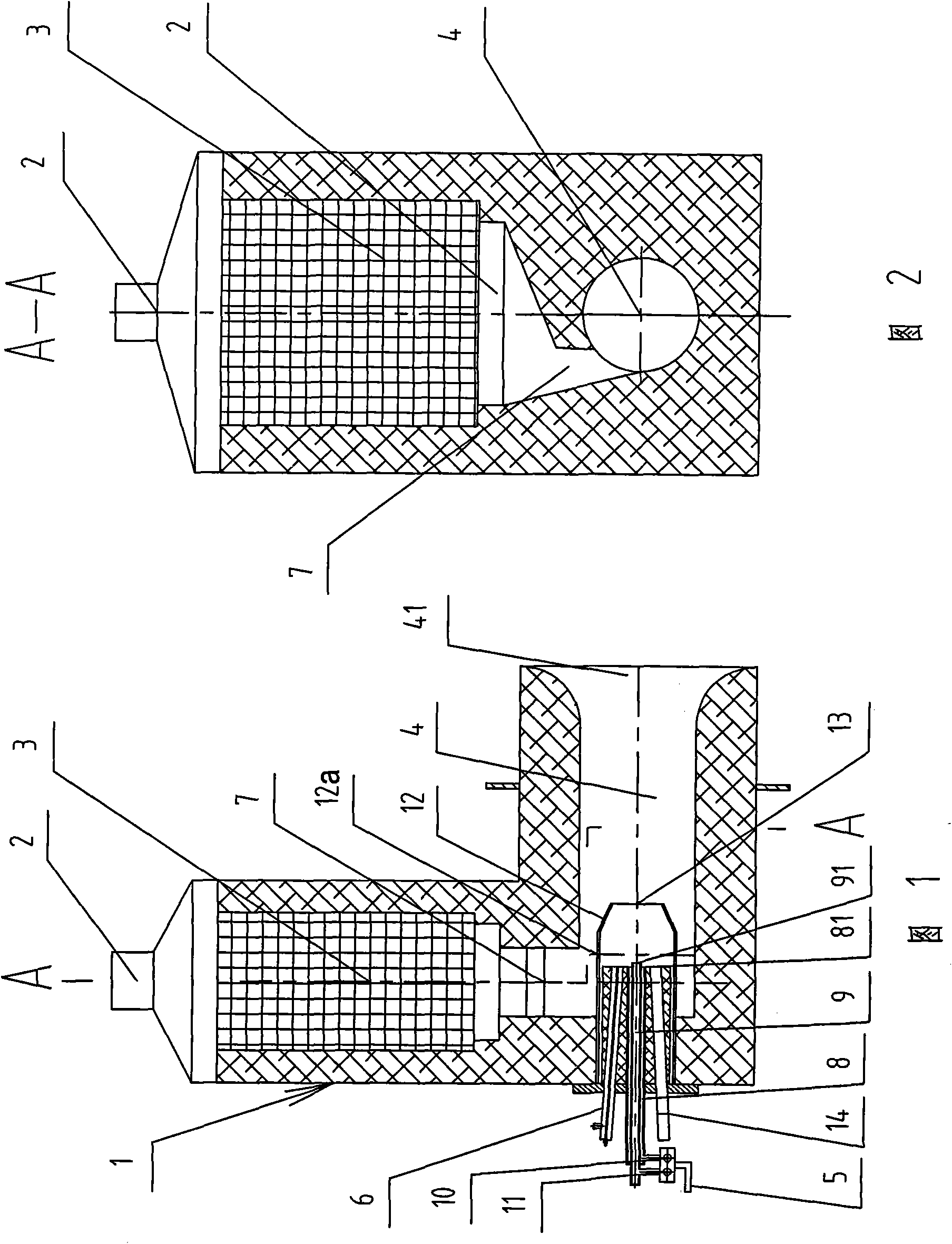 Flameless combustion heat accumulating type flat flame combustion nozzle