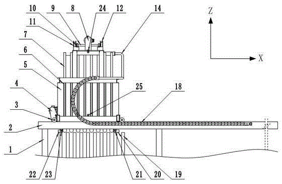 A filter cloth cleaning device for a filter press