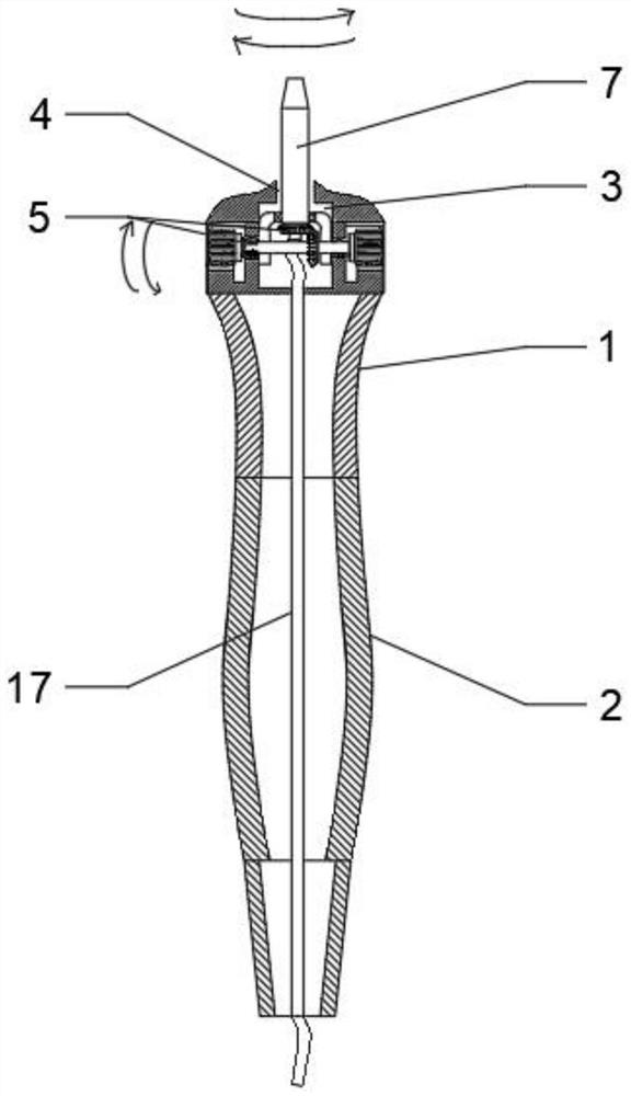 Device for controlling volume ratio of water to air injected by oral irrigator based on tartar colored patches