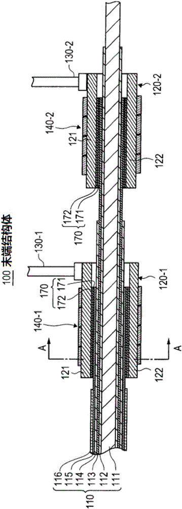 Terminal structure for superconducting cable and method for manufacturing same