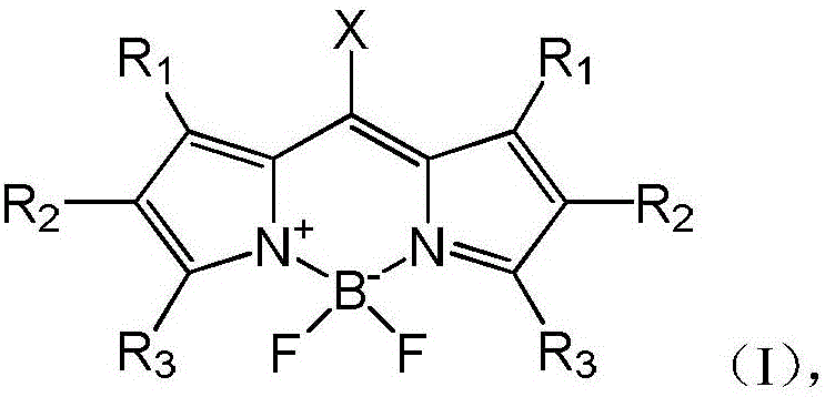 Organosilicon group-modified fluorine-boron dipyrrole fluorochrome and preparation method and application thereof