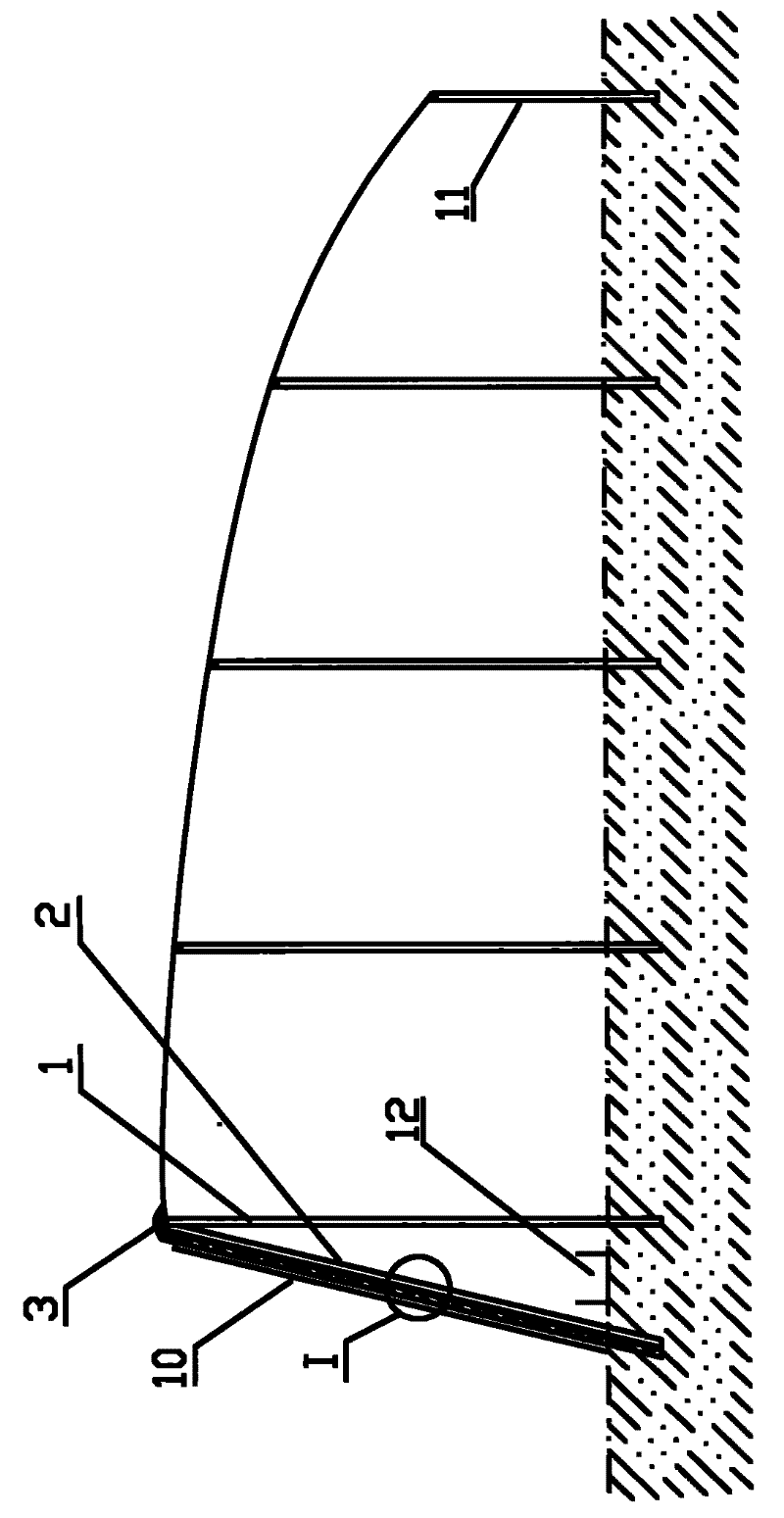 Construction method of sunlight greenhouse