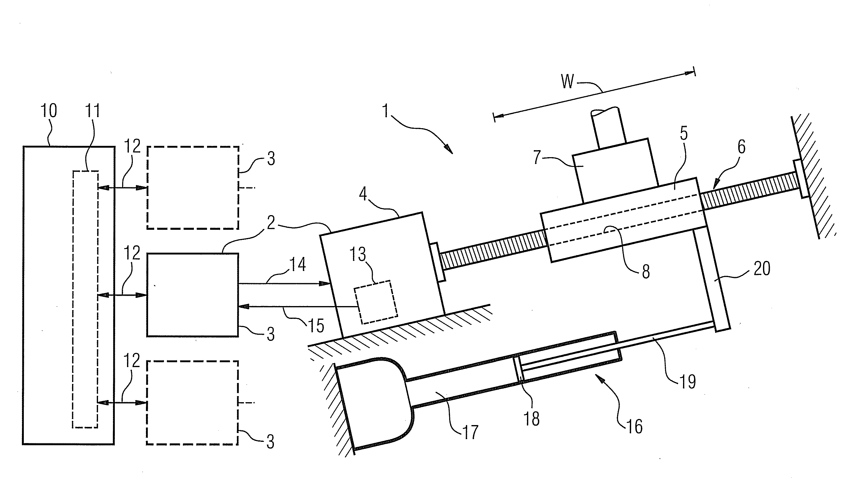 Method for determining characteristic values of a suspended driven axis, especially of a machine tool, as well as suitable applications, corresponding facilities and their use