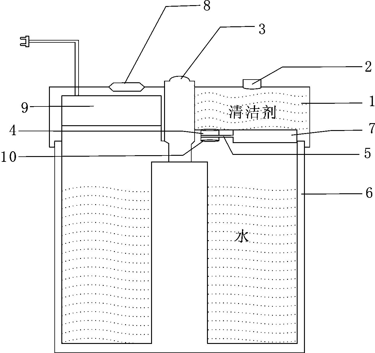 Numerical control device for adjusting toilet bowl cleaner