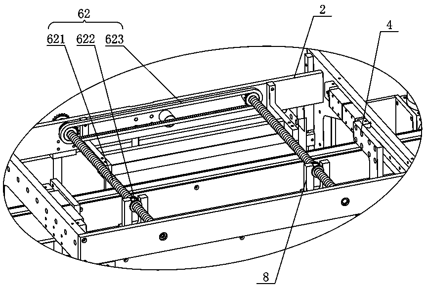 Conveying belt adjustment device used for carton sealing machine