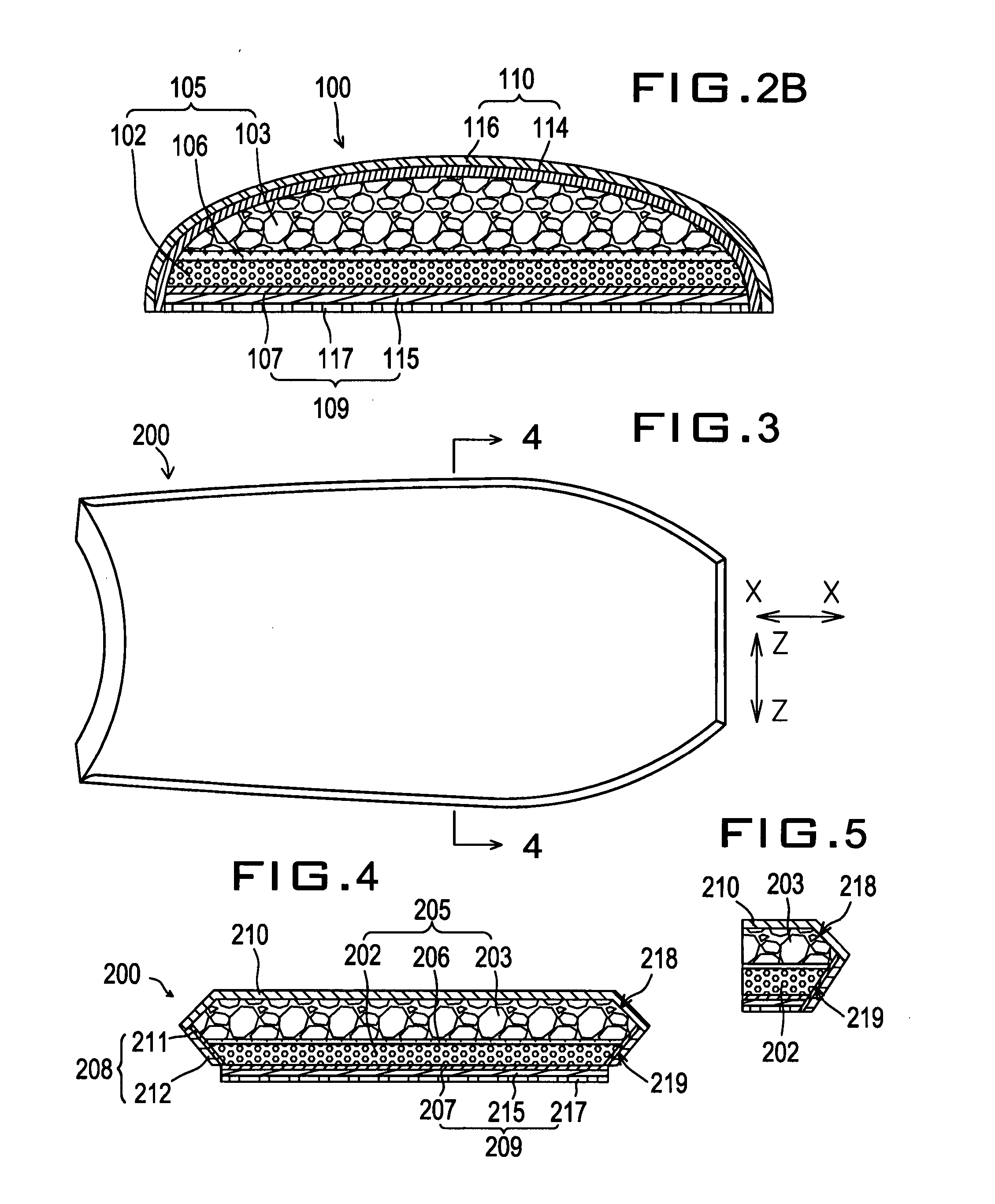 Sports board with integral laminated stiffening element