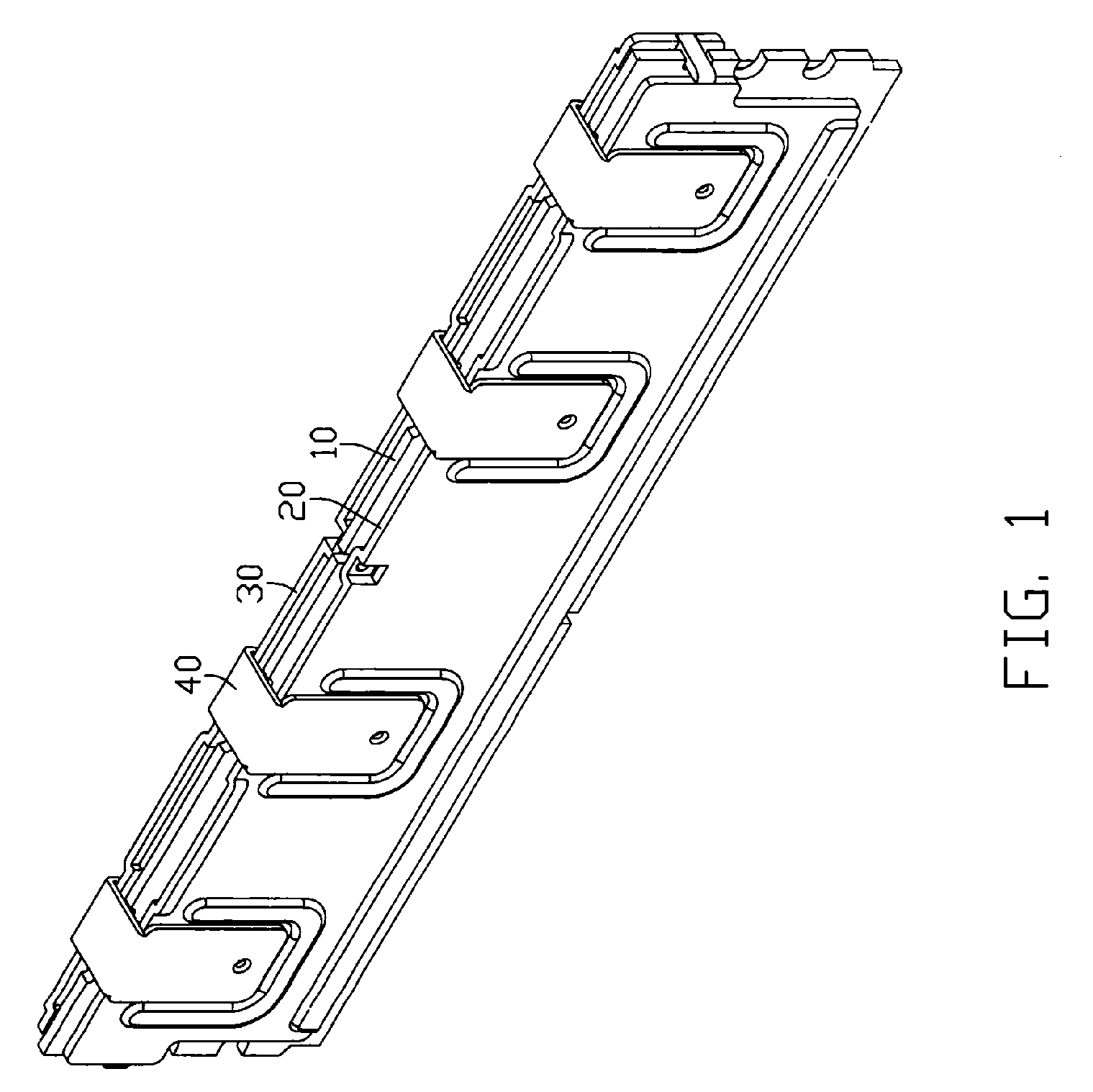 Memory module assembly including a clamp for mounting heat sinks thereon