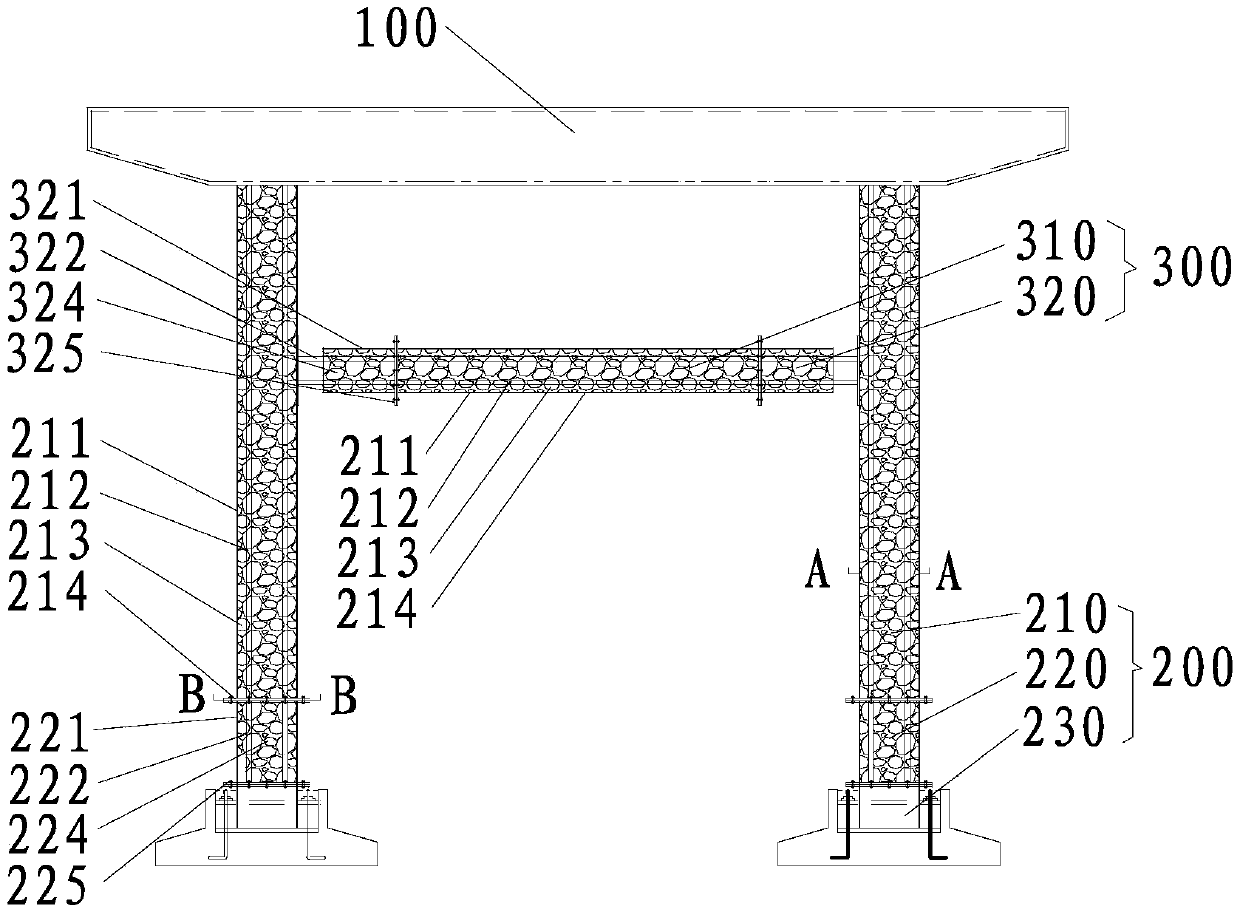 Concrete-filled steel tube pier