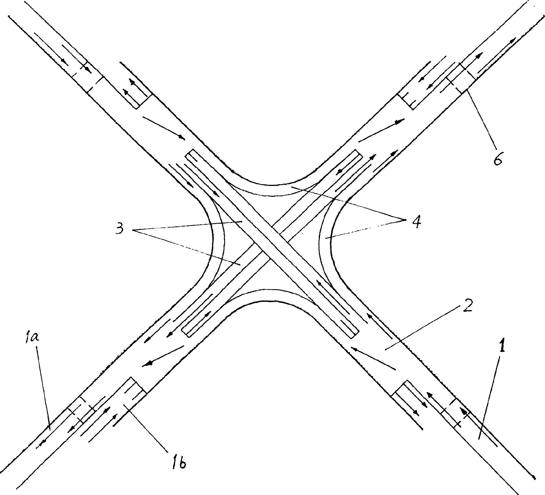 Two-deck full-directional direct-intercommunity overpass