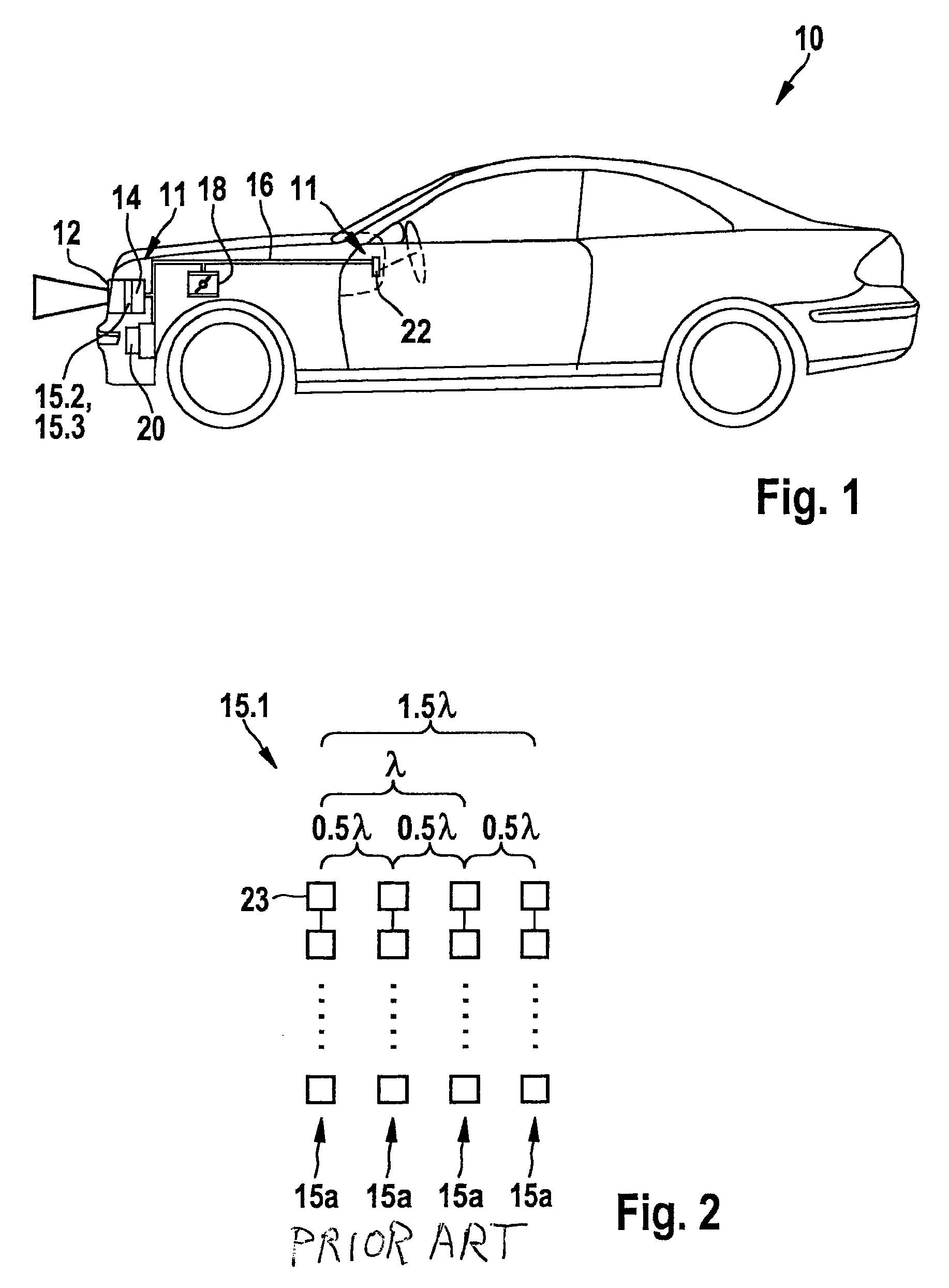 Radar sensor device having at least one planar antenna device