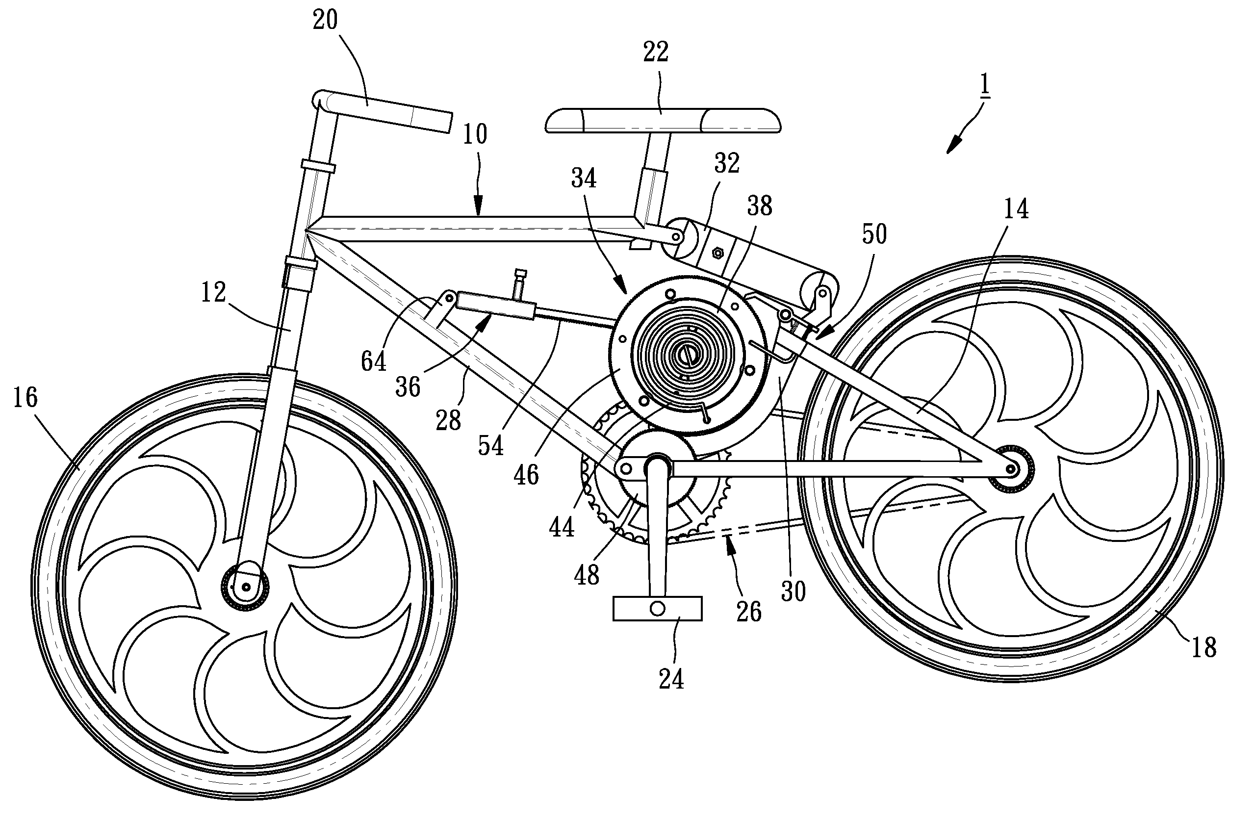 Auxiliary power device of bicycle