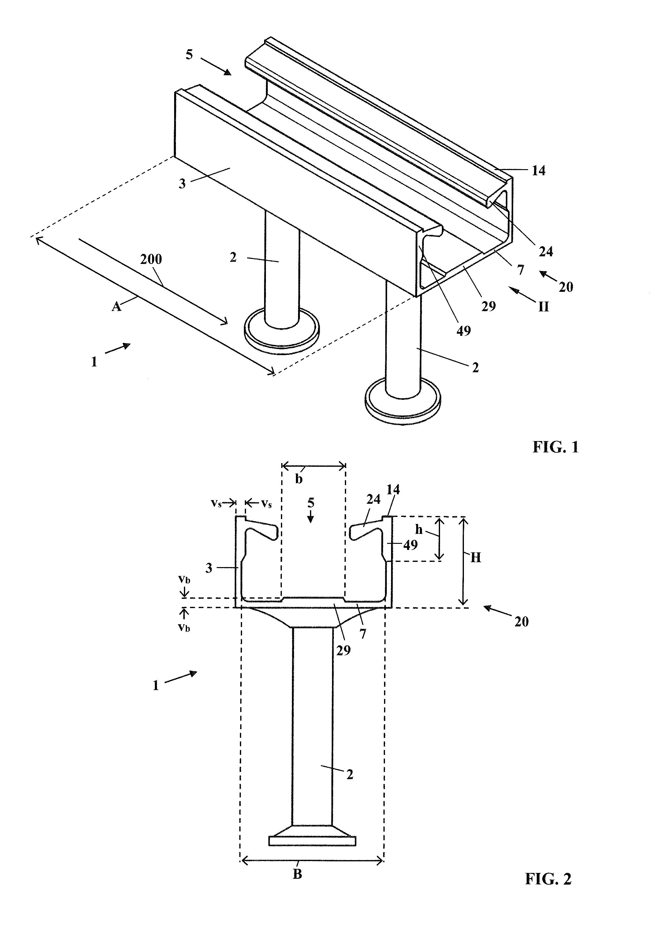 Anchoring rail for anchoring in concrete
