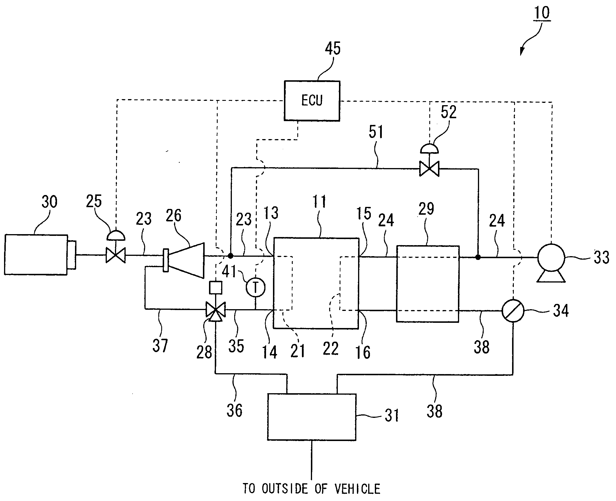 Fuel cell system and method of scavenging fuel cell system