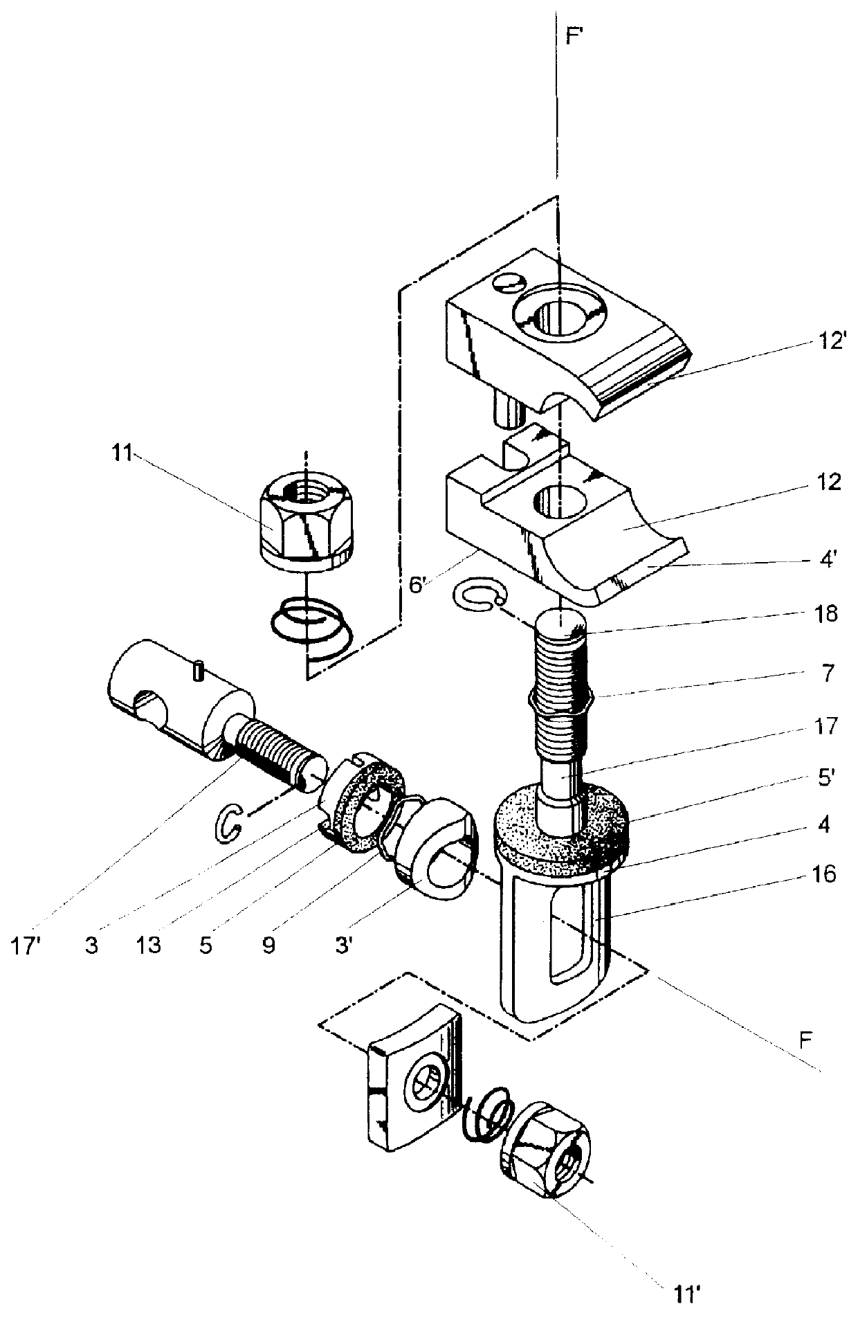 Clamping connection for medical equipment and apparatus