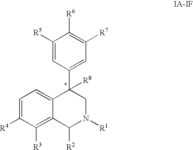 4-phenyl substituted tetrahydroisoquinolines and use thereof