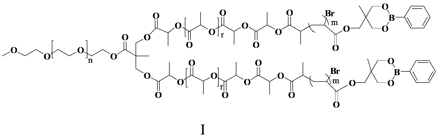 Biodegradable and sugar responsive Y type polymer drug delivery material and preparation