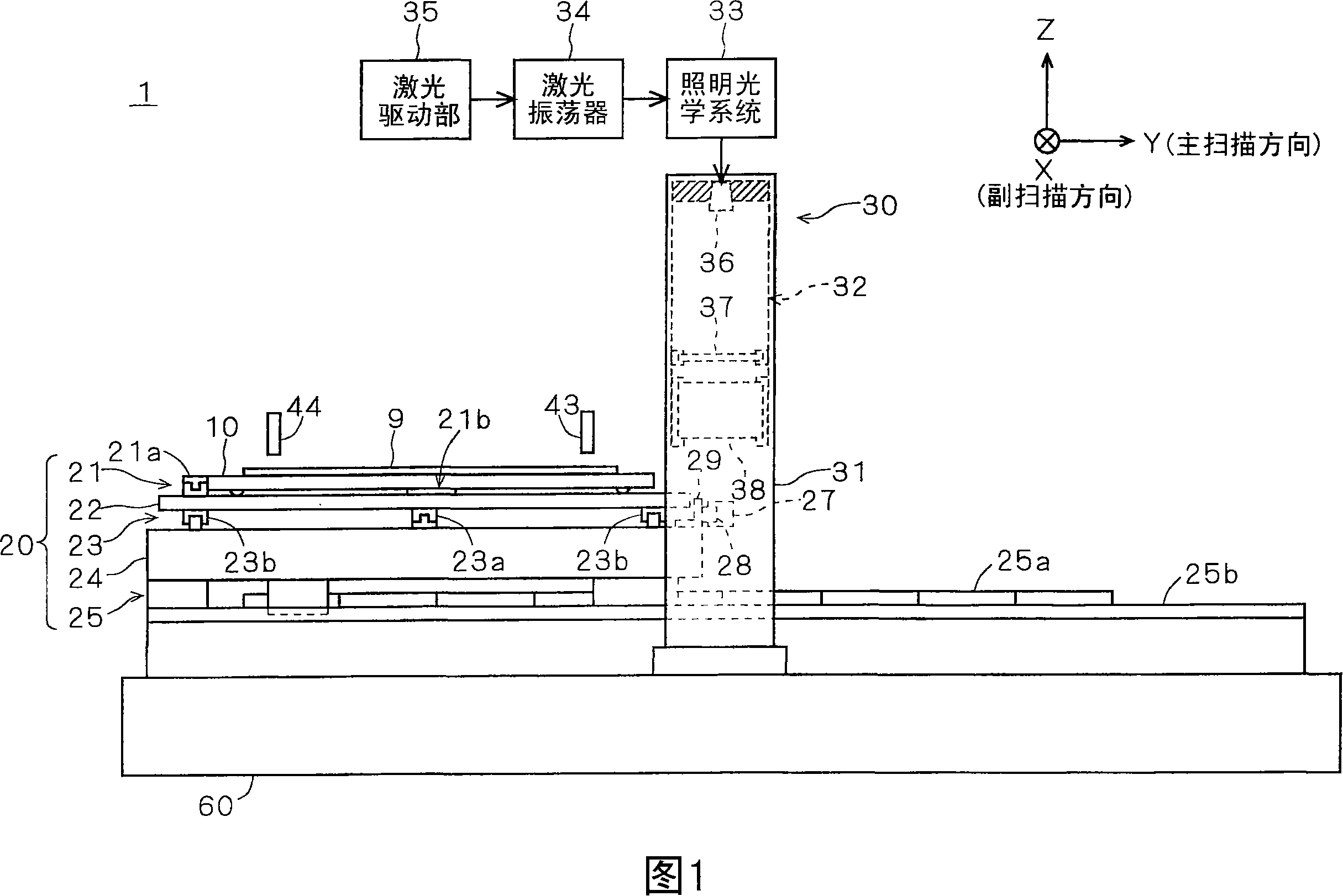 Drawing device and its contraposition method