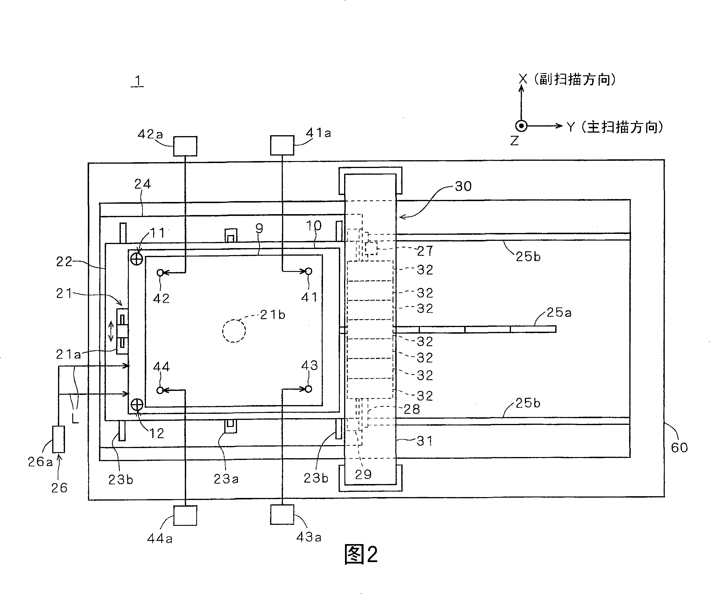 Drawing device and its contraposition method