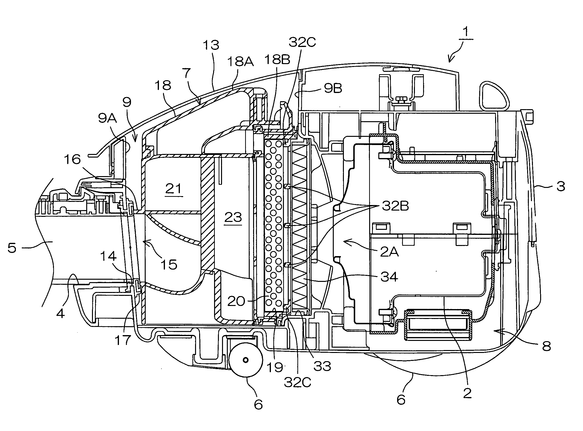 Electric vacuum cleaner and cyclonic dust collecting apparatus